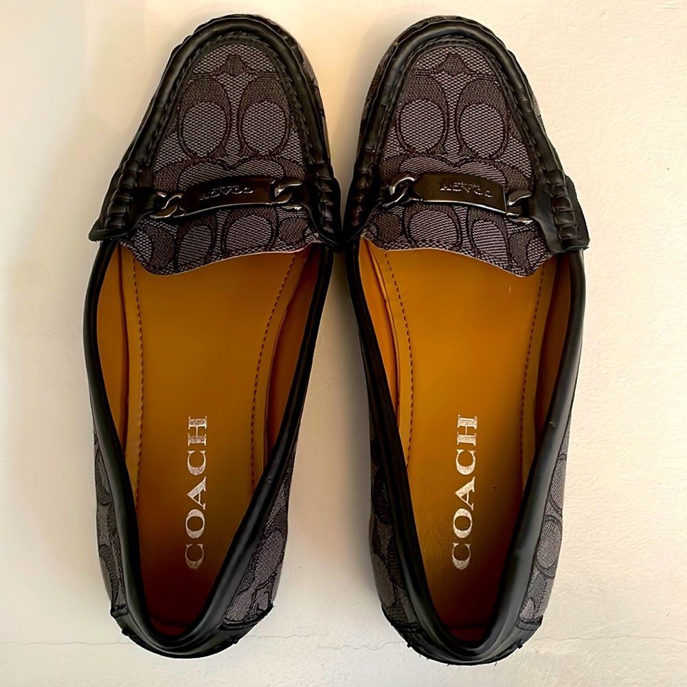 COACH Women's Fortunata Signature C Jacquard Loafers, (Black Smoke)